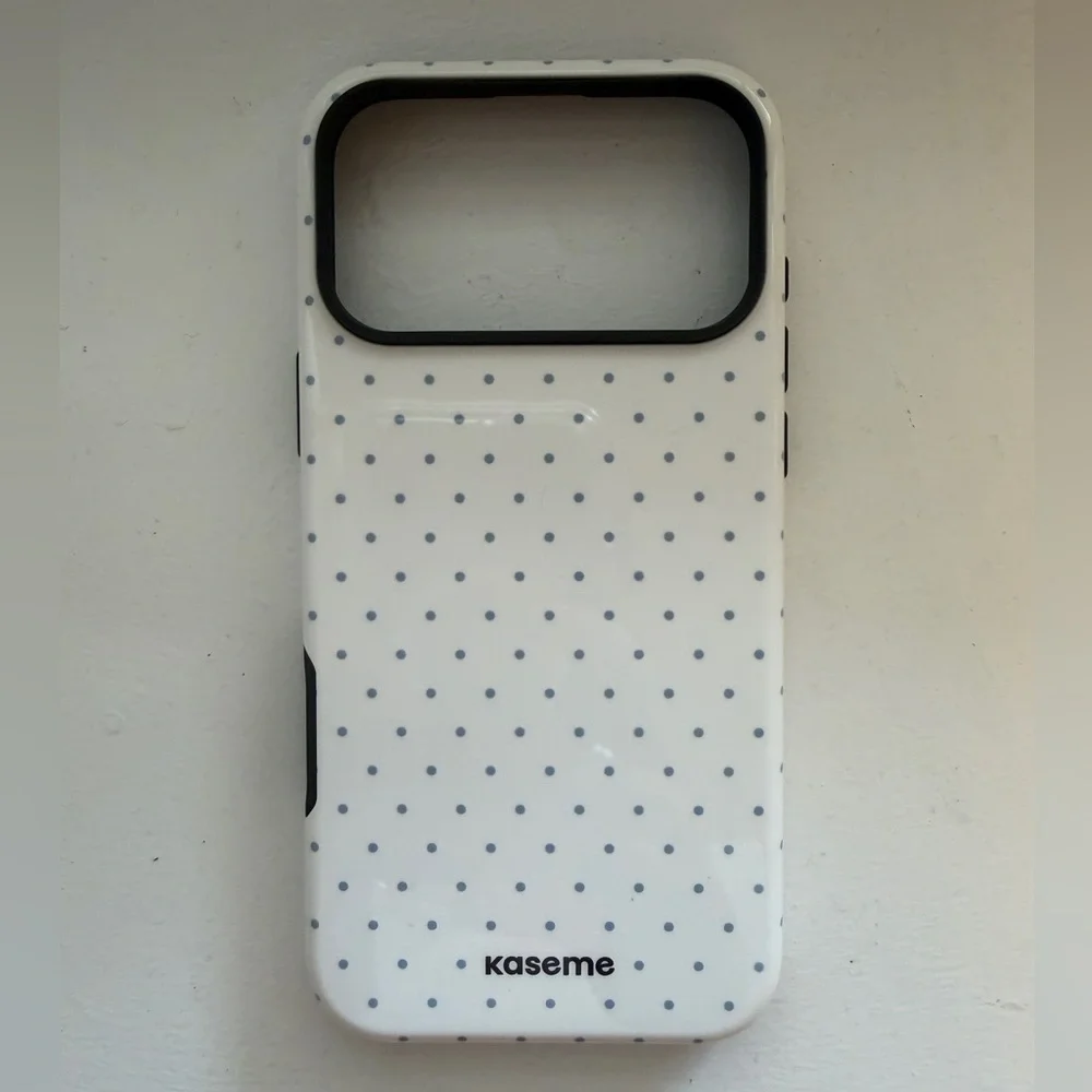 Kaseme White Polka Dot Protective Phone Case - iPhone 17 Pro Max